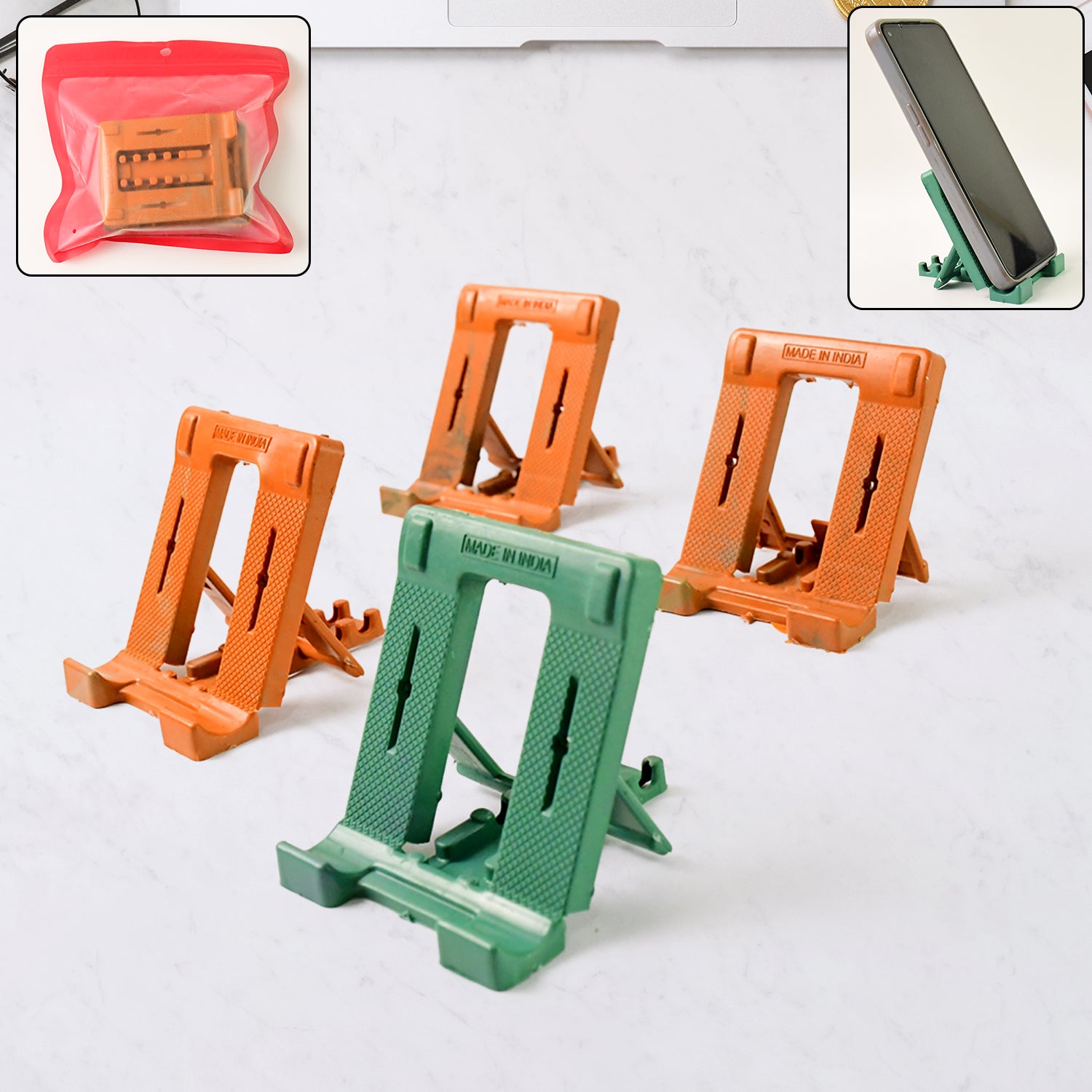 Adjustable 4 Steps Foldable Mobile Stand Holder (4 Pc) Adjustable 4 Steps Foldable Mobile Stand Holder (4 Pc)